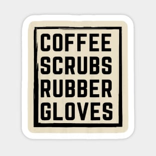 Coffee Scrus Rubber Gloves - Black Sticker